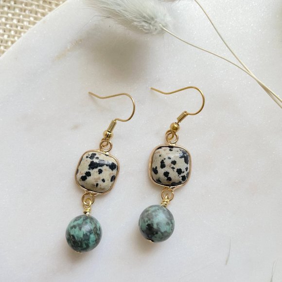 Jewelry - Dalmation and African Turquoise earrings